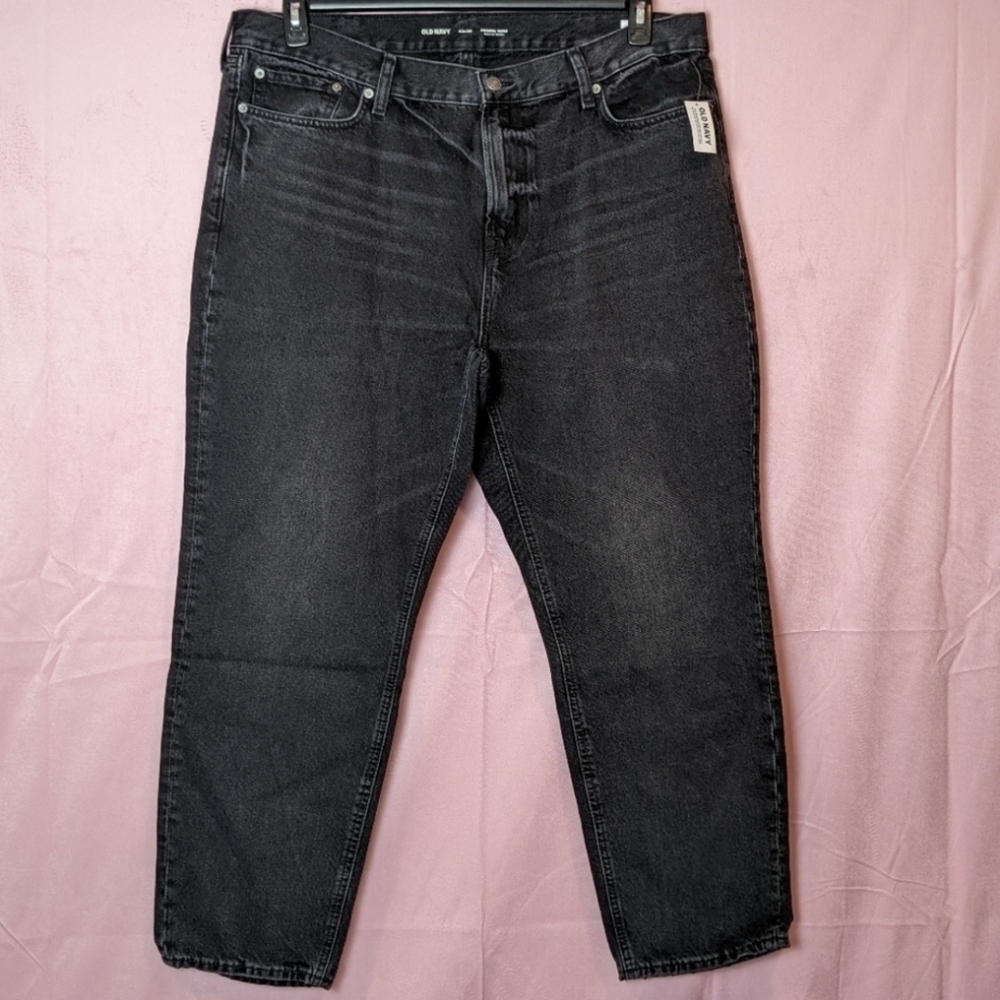 Old Navy Black Original Taper Fit Built in Tough Jeans size 42x30